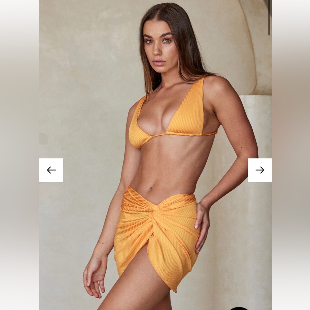 Monday Swimwear Andros Mini Sarong - Clementine Wide Rib